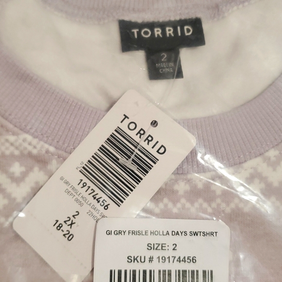 ❤️NWT VINTAGE TORRID SWEATSHIRT - CHRISTMAS HOLIDAY HOLLA DAYS SUPER SOFT PLUSH - Picture 6 of 10
